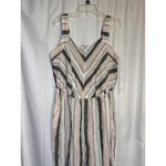 Vince Camuto 1X Striped Jumpsuit Womens Plus Size Linen Blend Casual Outfit Photo 1