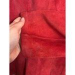 Chico's  Jacket Womens 3 (XL) Red Suede Mandarin Collar Frog Closure Leather Photo 6