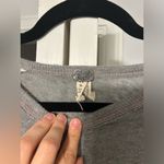 Free People embroidered embellished flower sleeve grey long sleeve top Photo 13