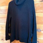 UGG  Black Chunky Knit Turtleneck Sweater with ties on side. Size Small Photo 0