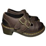 Dr. Martens  Women’s Size 6 Brown Leather Double Strap T-Bar Heeled Ivy Shoes Photo 6
