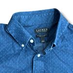 Ralph Lauren  Women’s Size L Dark Blue Long Sleeve Cotton Polka Dot Shirt Photo 1