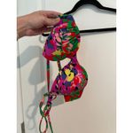 Aerie  Blakely Floral Halter Bikini Swim Top Red Multicolor Women's Size 34C Photo 3