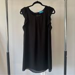 Women’s Mini black chiffon dress​ with ruffles sleeves size small Photo 14