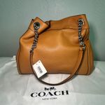 Coach Edie 31 Pebbled Leather Shoulder Bag Chain Strap Caramel NWT 36855 Photo 12