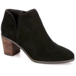 Lucky Brand sz 7.5 Womens Black Chunky Heel Zip Up Ankle Booties Fall Western Photo 1