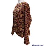 Primark Multi-Color Long Sleeve Round Neck Ruched Side Keyhole Back Blouse 10 Photo 2