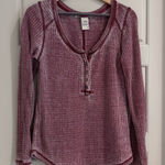 American Rag Waffle Knit Burnout Henley Size Small Photo 0