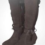 Baretraps Brown Over the Knee Brown Suede Fur Lined Wedge Boots Side Zipper 6M Photo 0