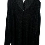 Market & Spruce Women's V-Neck Pullover Sweater 2X Black Marled Casual Photo 0
