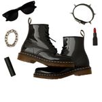 Dr. Martens 1460 Patent Leather Combat Boots Black EU 41 Y2K Grunge Revival EUC Photo 1