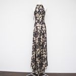 Betsy and Adam . Layla Halter Top Foil Print Gown. Photo 2