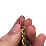 Vintage Elegant Dangle Earrings with Gold Chain and Gray Stone Element Green Photo 4