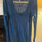Free People  teal Blue Long Sleeve Blouse loose fitting Photo 0