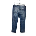 Gap Real Straight Jeans Womens Size 28S Midrise Distressed Faded Wash Short Photo 5