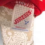 Jerzees Vintage L Red Sweatshirt Crochet Heart Doily Patch Made in USA Valentine Photo 5