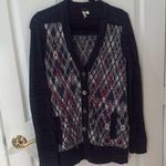 We The Free Women's Black and Gray Argyle Sweater free people size XS Photo 0