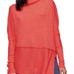 We The Free Free People  Londontown Thermal Cherry Coral Oversized‎ Top XS Photo 0