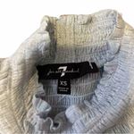 7 For All Mankind 7 Seven For All Mankind Blue Smocked Mock Neck Puff Shoulder Top Size XS NWT Photo 3