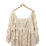 Storia NWT  Floral Lace Midi Dress Cream Long Sleeve Square Neck Fit Flare Sz XL Photo 3