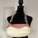 Vintage Cream Shoulder Bag with Pastel Pink and Green Detailing. Photo 0