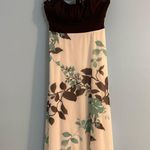 vintage y2k green cream and brown flowy halter top dress size M Size M Photo 0