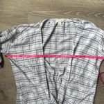 Sundance Dora Windowpane Check Gauze Wrap Top Billowy Balloon Sleeves Merium Photo 7