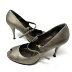 Stuart Weitzman bronze leather, peep toe Mary Jane heels, made in Italy, size 9 Photo 5