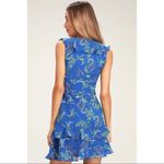 Lulus ✨Royal Blue Floral Ruffled Surplice Mini Dress✨ Photo 2