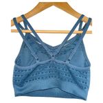 Gymshark Bra Top Womens XS Energy Seamless Strappy Laser Cut Workout Stone Blue Photo 4