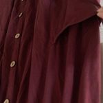 Ouges Cottagecore Fit and Flare Long Sleeve Pocket Mini Dress Maroon Red Small Photo 3