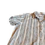 Michael Stars Blue White Stripe Button-Down Shirt Dress Short Sleeve Size Medium Photo 4