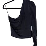 ASTR  The Label One Shoulder Long Sleeve Top - Black Size Photo 4