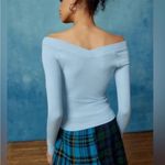 BDG  Shannen Off-The-Shoulder Long Sleeve Tee Size XS Baby Blue NWOT UO Photo 1