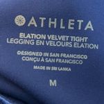 Athleta  Elation Velvet Cropped Leggings Women’s Size Medium Blue Scaro Yoga Photo 8
