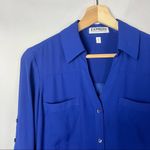 EXPRESS  Portofino Royal Blue Button Down Long Sleeve Shirt Dress S Photo 3