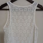 Decree  L Floral Lace Stretch Long Tank Top in White Photo 4