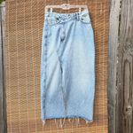ZARA TRF Crossover Long Denim Skirt Blue XS Photo 3
