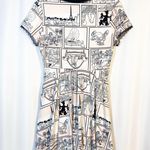 Disney The Aristocats Comic Book Panels Fit & Flare Dress Pink Black Retro Photo 4