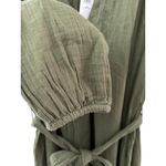 Gap Crinkle Gauze Tie-Waist Midi Dress Desert Cactus Green Size Medium Photo 4