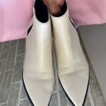Marc Fisher White and Black Ankle Booties Sleek Design Photo 3