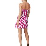 The East Order Dress Womens Medium Rhea White Pink Zebra Print Satin Mini Photo 1