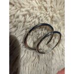 Vintage Sterling Silver Earrings Hoops Laser Etched Statement Pierced Western Photo 1