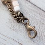 Light Pink and Bronze Tone Bracelet with Tassel Dangle Photo 12