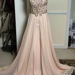 Jovani Elegant Beaded Pink Long Prom Dress Photo 0