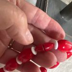 Vintage red & white chunky 80’s beaded necklace. Photo 2