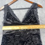 Free People Black Velvet Tank Top Small Babydoll Lace Romantic Whimsy Fairycore Photo 5