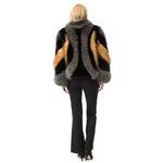 NWT Belle Fare Oversized Faux Fur Coat Multicolor Fur Block Zip Jacket Size M Black Size M Photo 3