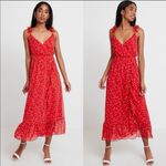 Madewell $158 ‎ Ruffle Strap Wrap Prairie Posies Dress Maxi Midi Boho Red 2 Photo 3