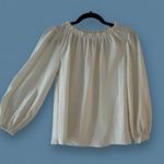 Ann Taylor Eyelet Ivory Smocked Neck Puffed Sleeve Blouse Size XS balloon sleeve Photo 1